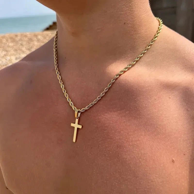 Cross Braid Twist Chain Necklace