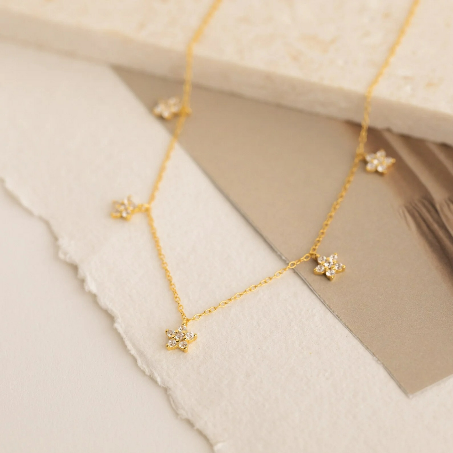 Elegant Diamond Flower Necklace