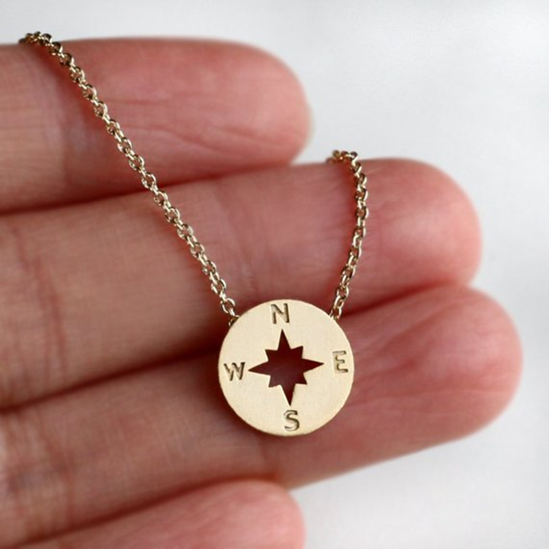 Compass Charm Elegant Round Necklace