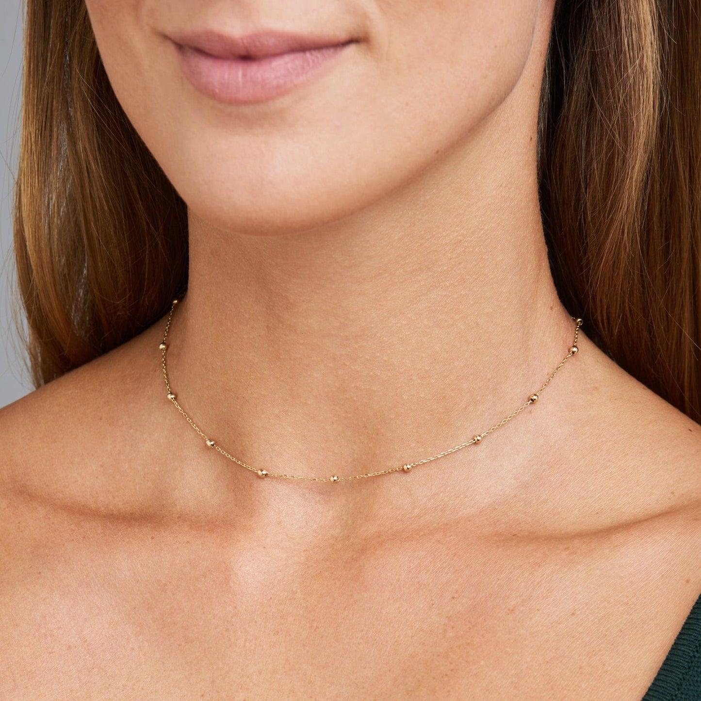 Elegant Sphere Inlays & Pearls Necklace