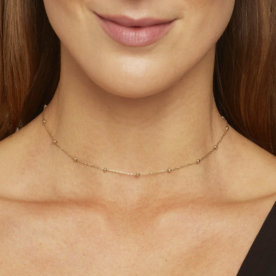 Elegant Sphere Inlays & Pearls Necklace