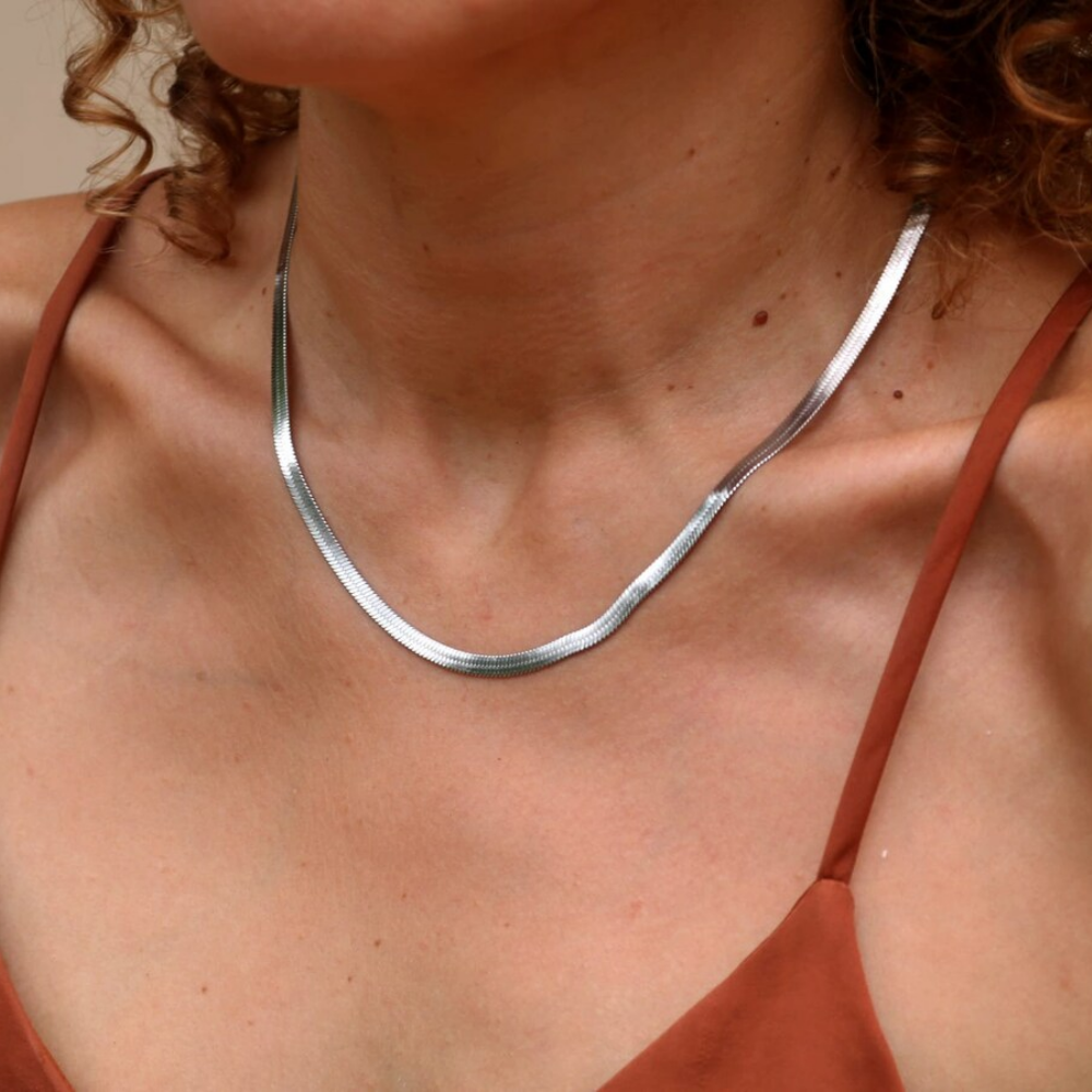 Herringbone Snake Chain Necklace