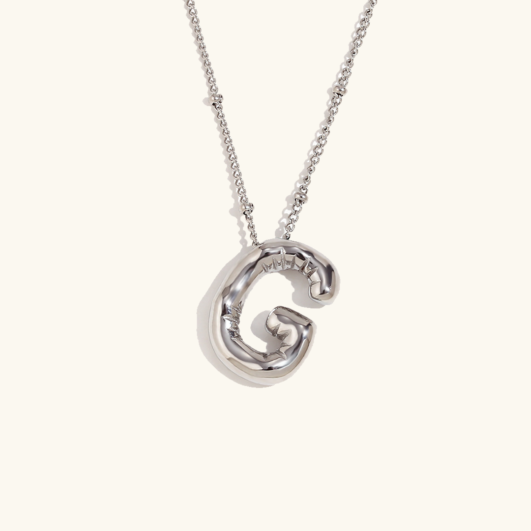 Personalized Gold Ball d'Or Initial Necklace