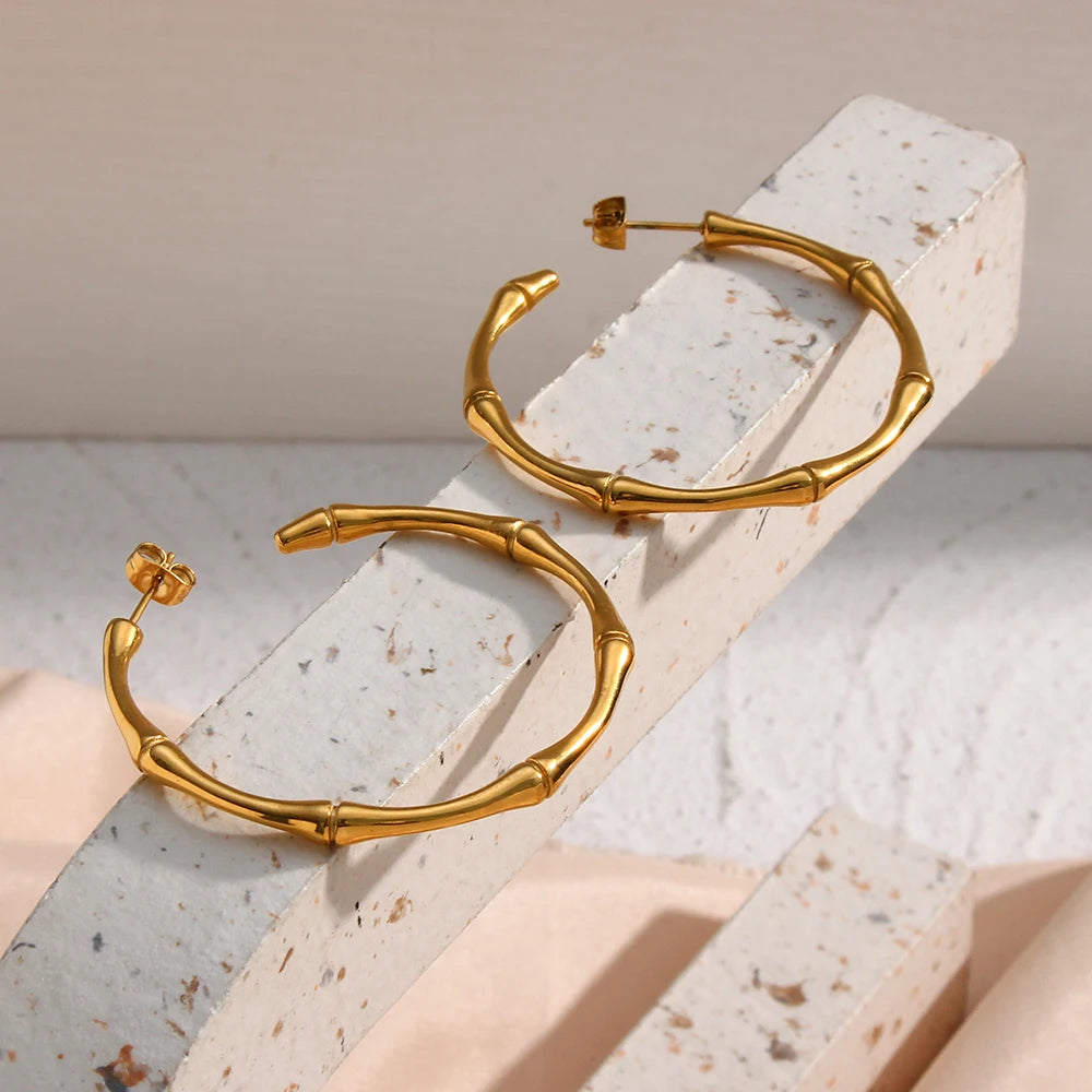 Basic Bamboo Hoop Earrings