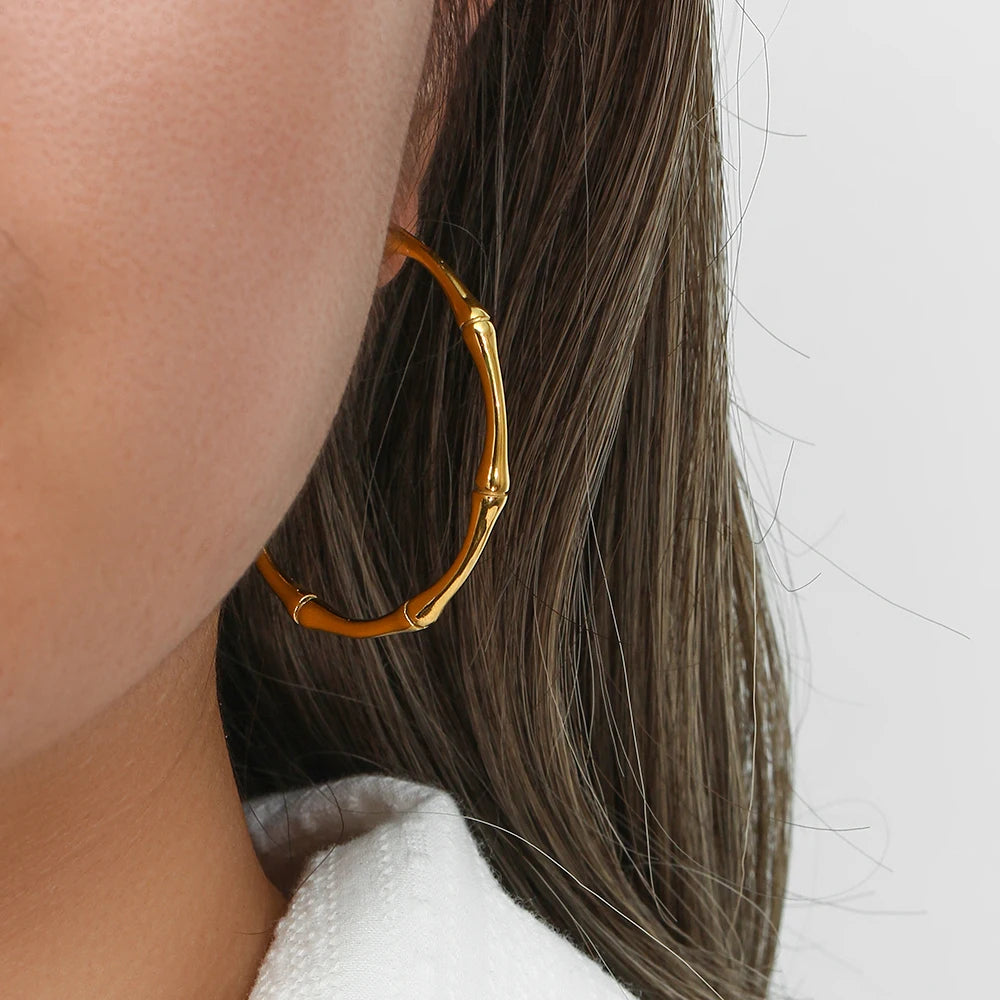 Basic Bamboo Hoop Earrings