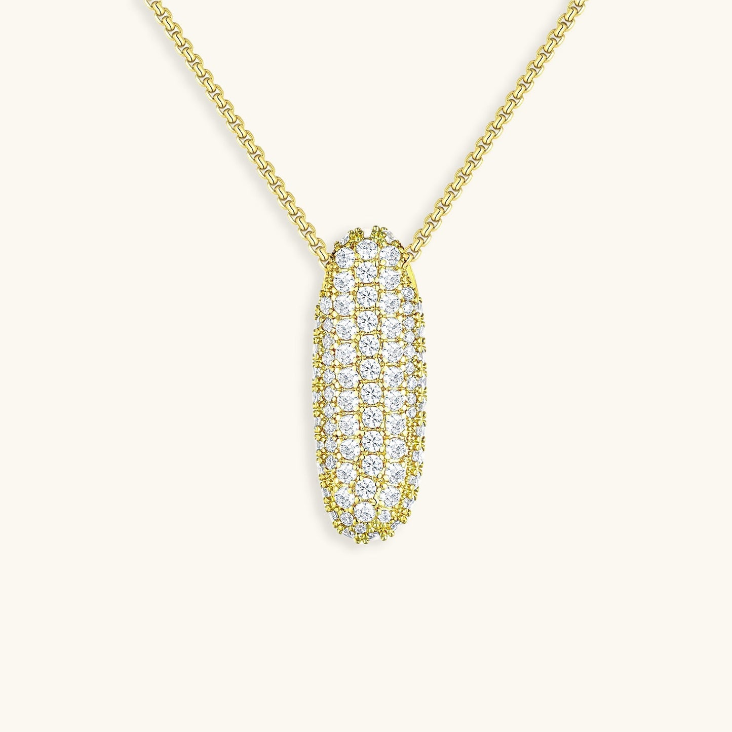 Elegant Bubble Initial Diamond Look Necklace