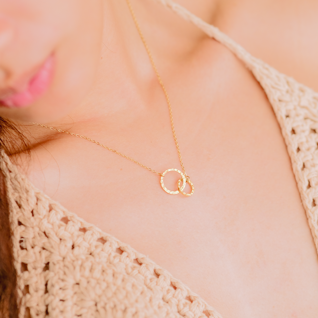 Radiant Isabelle Gleaming Gold Ring Necklace