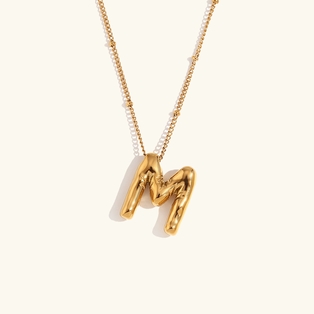 Personalized Gold Ball d'Or Initial Necklace