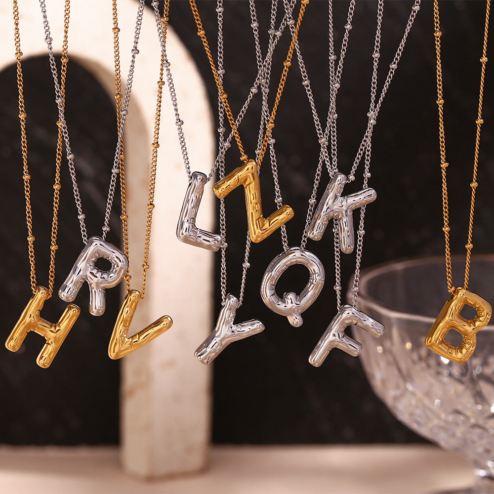 Personalized Gold Ball d'Or Initial Necklace
