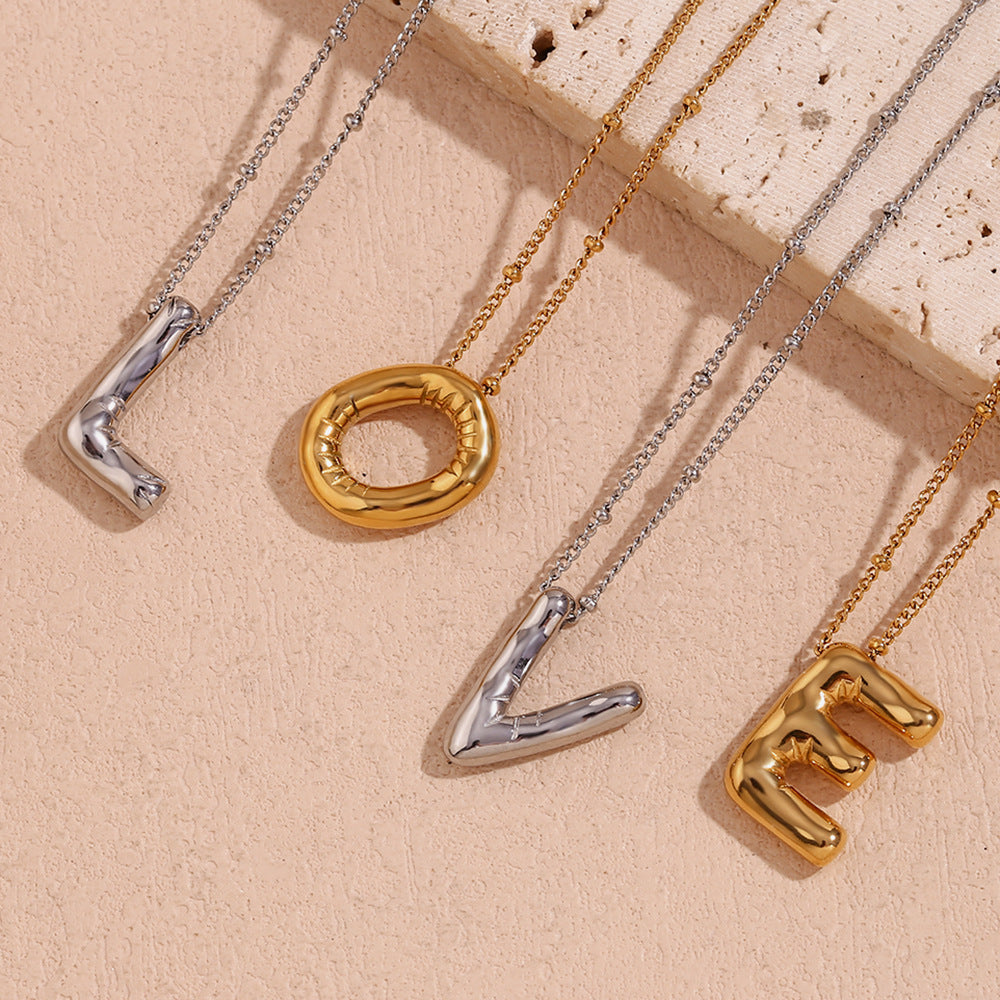 Personalized Gold Ball d'Or Initial Necklace