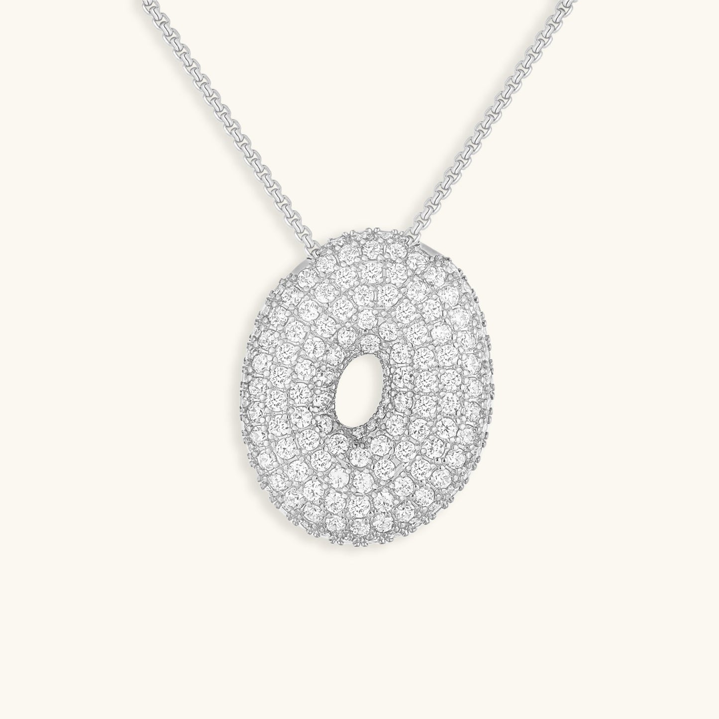 Elegant Bubble Initial Diamond Look Necklace