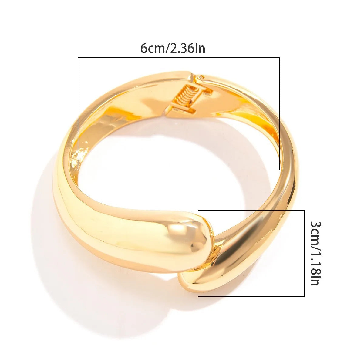 Sculpted Water Drop Cuff Bangle