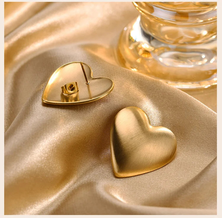 Big Heart Stud Earrings