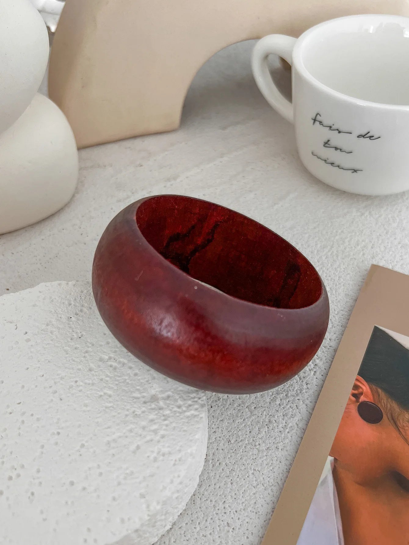 Bold Wood & Resin Geometric Bangles