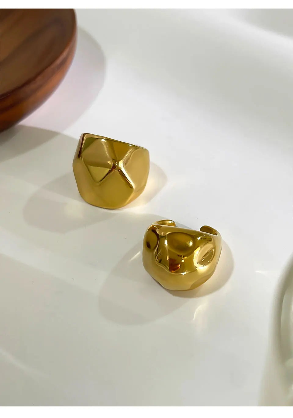 Textured Geometric Dome Ring