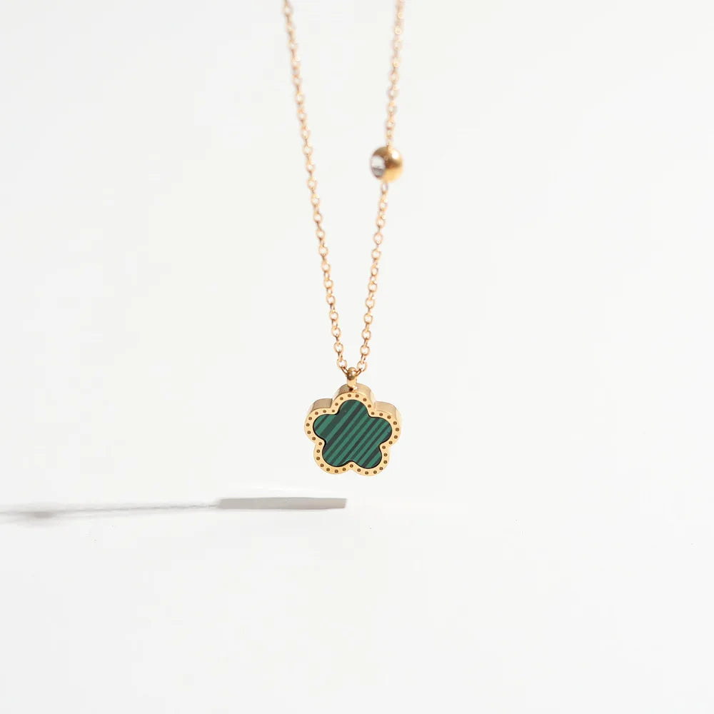 Elegant Five-Leaf Clover Necklace