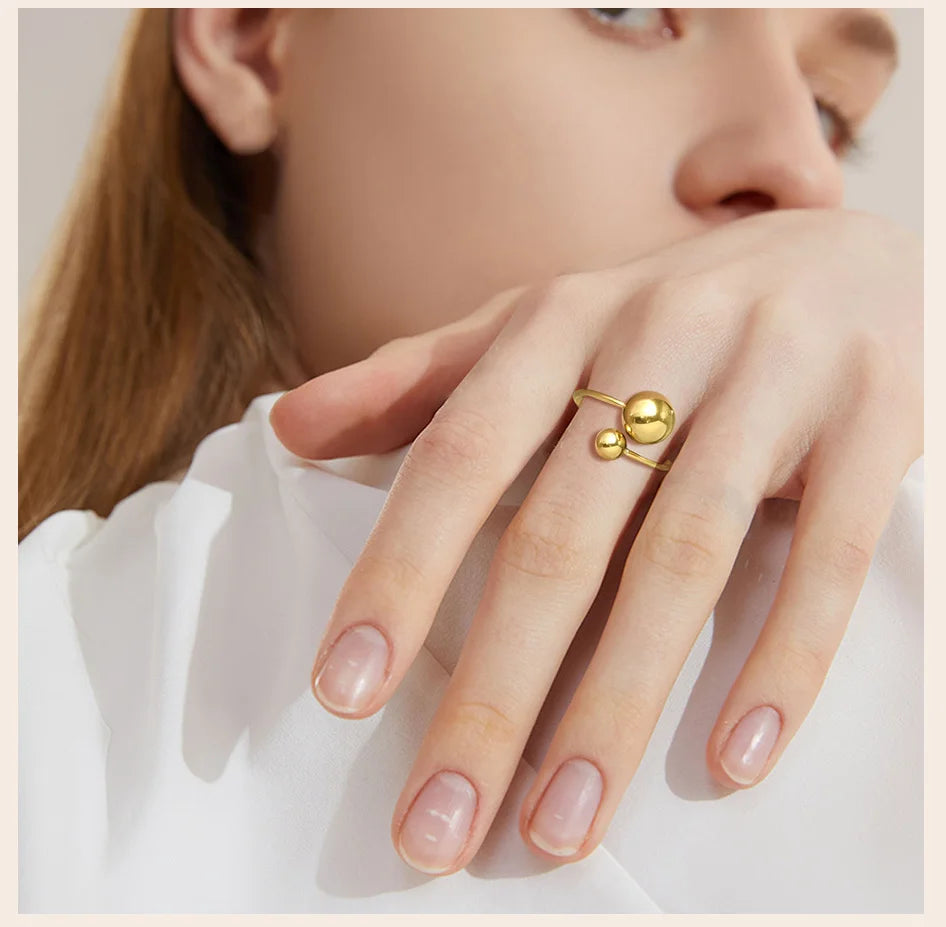 Minimalist Double Ball Statement Ring