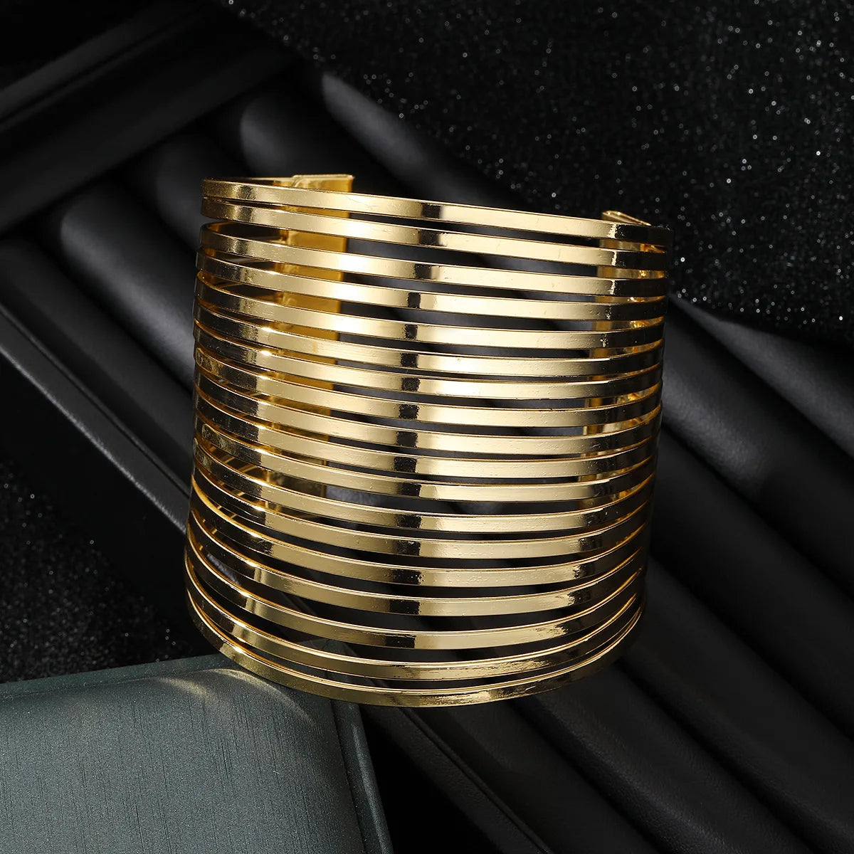 Bold Hollow Cuff Bangle
