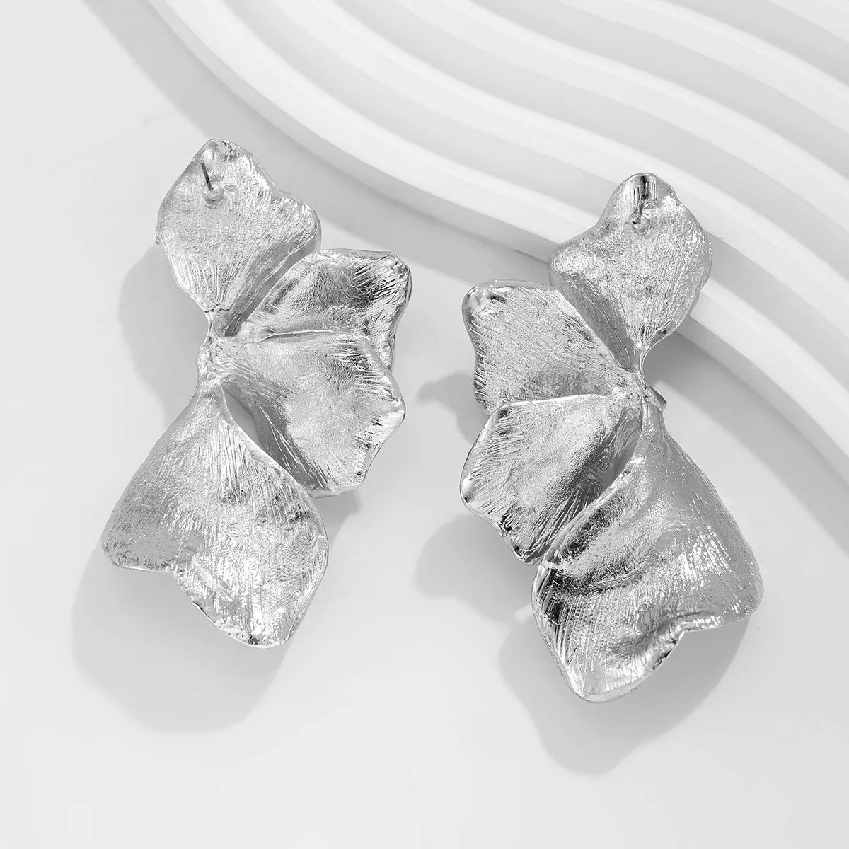 Floral Metal Stud Earrings