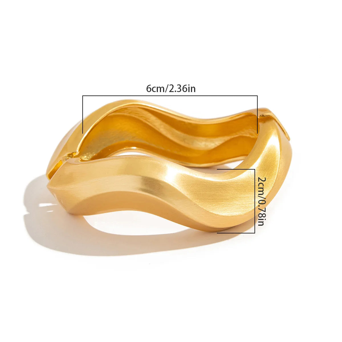 Bold Sculptural Wave Cuff Bracelet