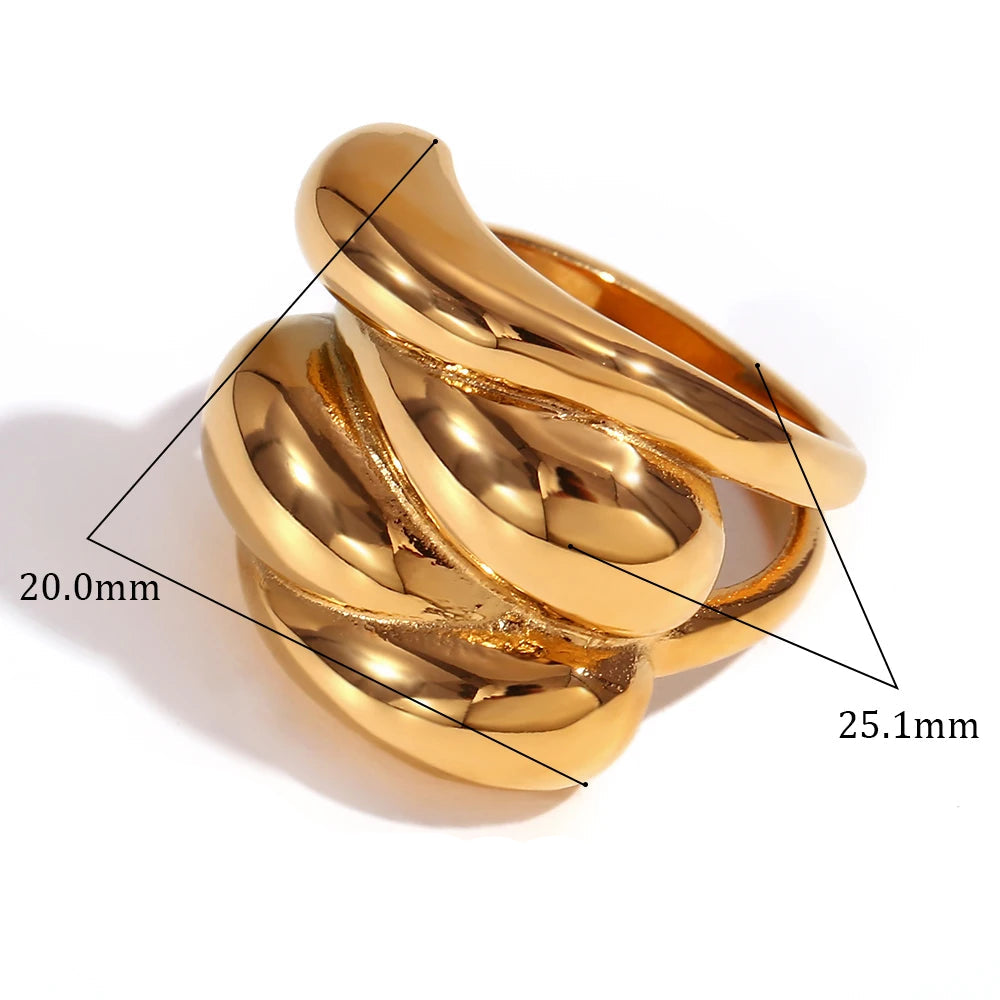 Bold Water Drop Statement Ring