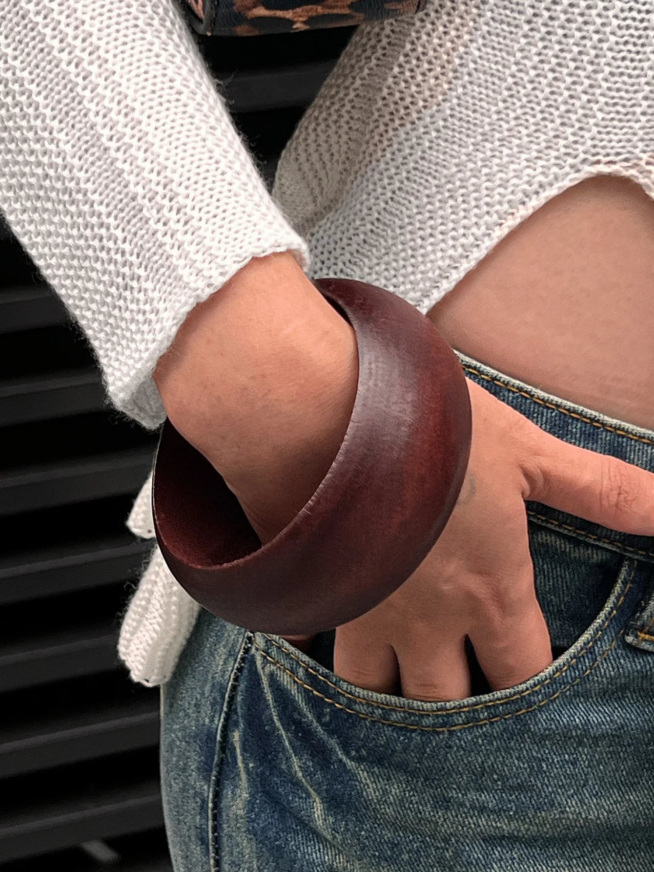 Bold Wood & Resin Geometric Bangles