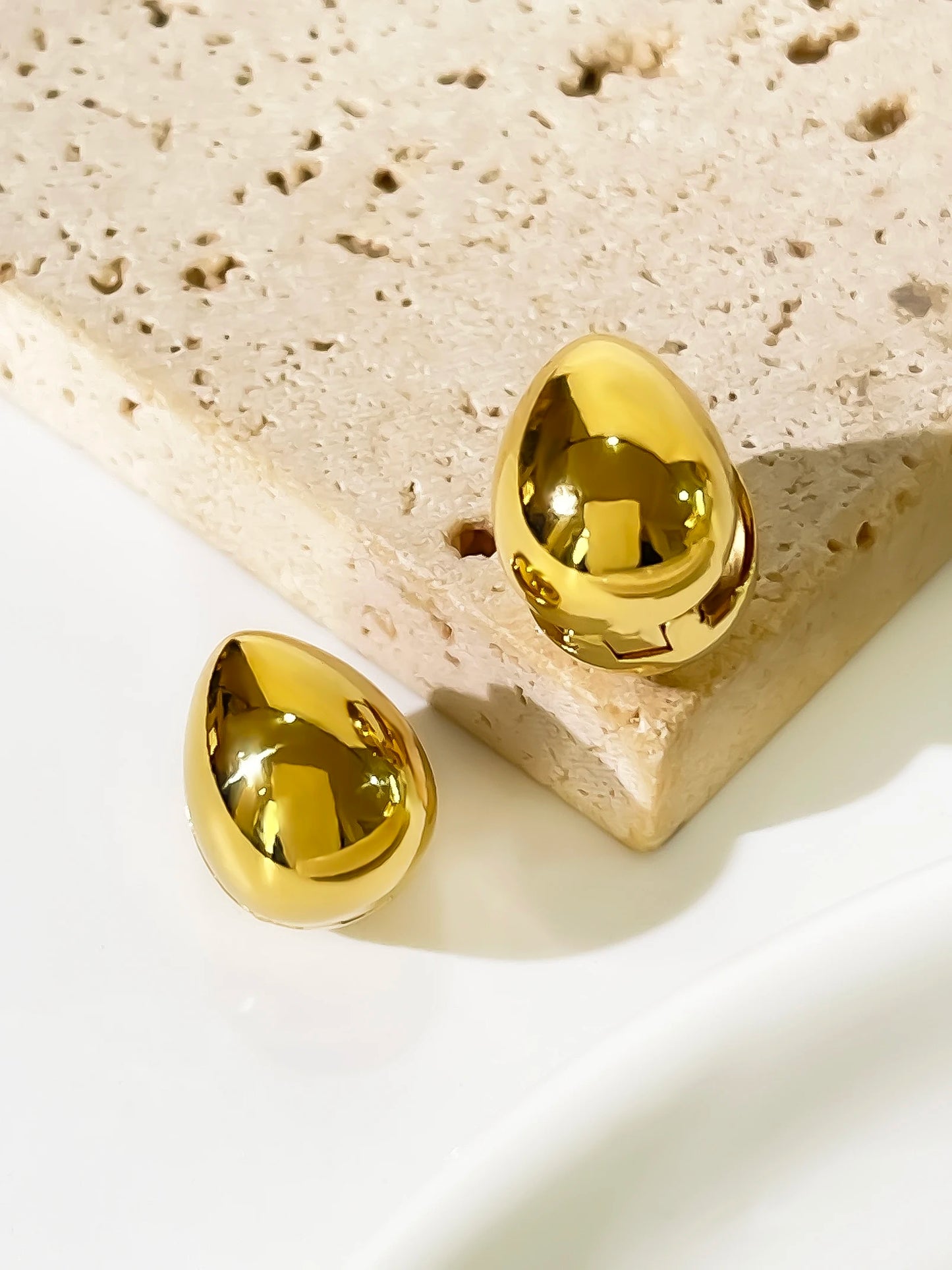 Minimalist Double-Faced Droplet Hoop Earrings