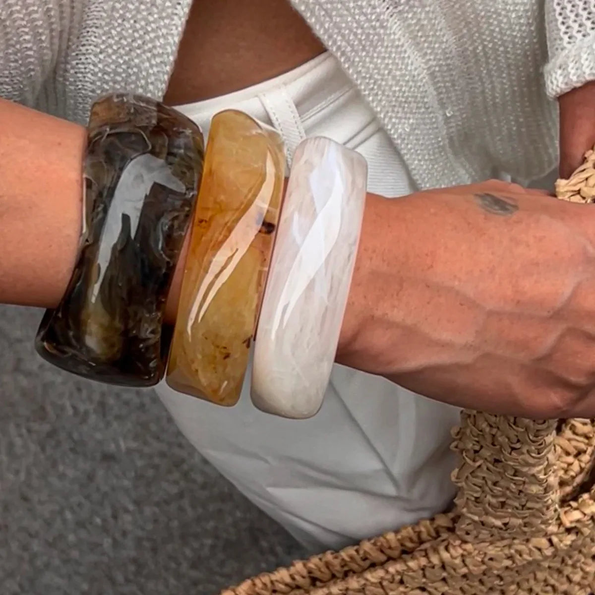 Bold Resin Acrylic Wide Bangle
