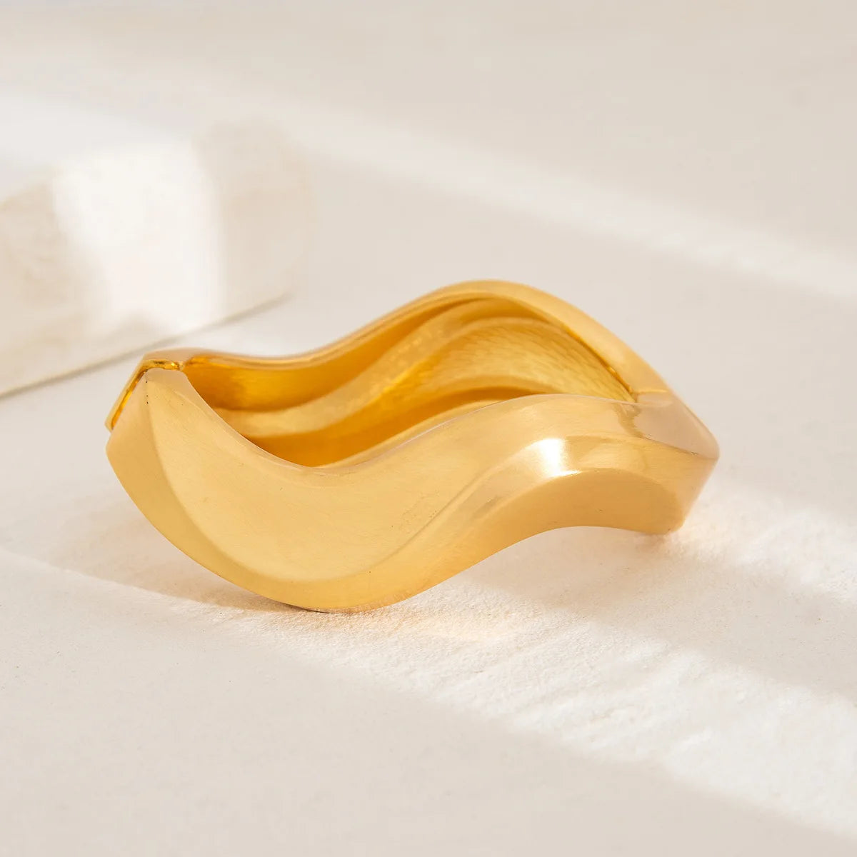 Bold Sculptural Wave Cuff Bracelet