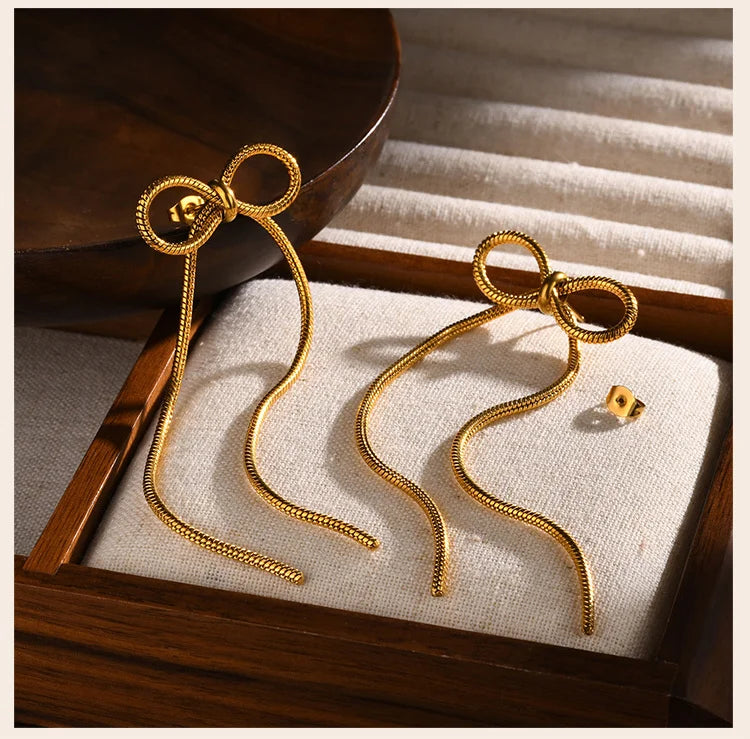 Bow Drop Dangle Earrings