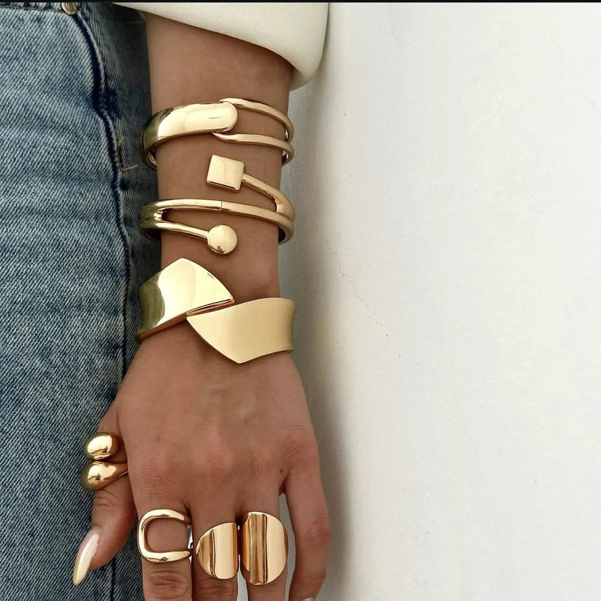 Bold Geometric Cuff Bangle