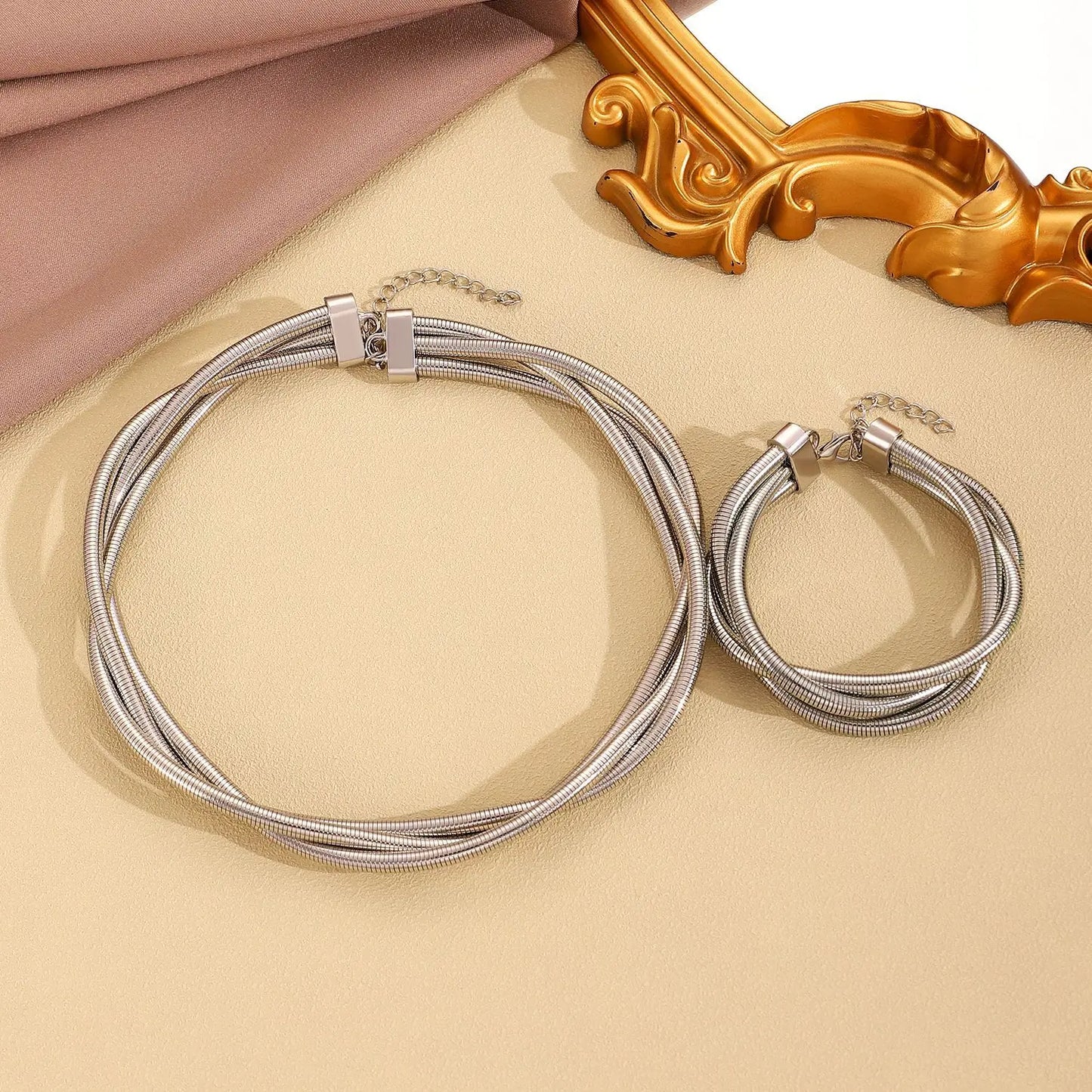 Exaggerated Snake Chain Jewelry Set
