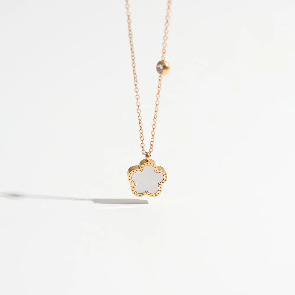 Elegant Five-Leaf Clover Necklace