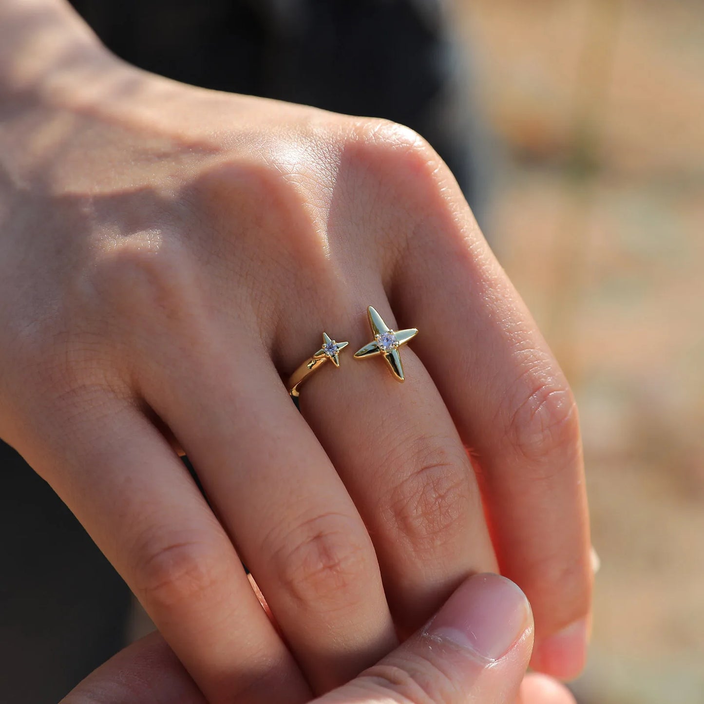 Four-Pointed Star Statement Ring
