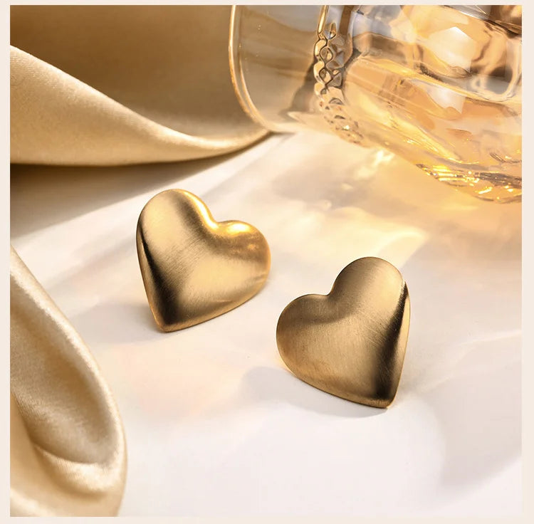 Big Heart Stud Earrings