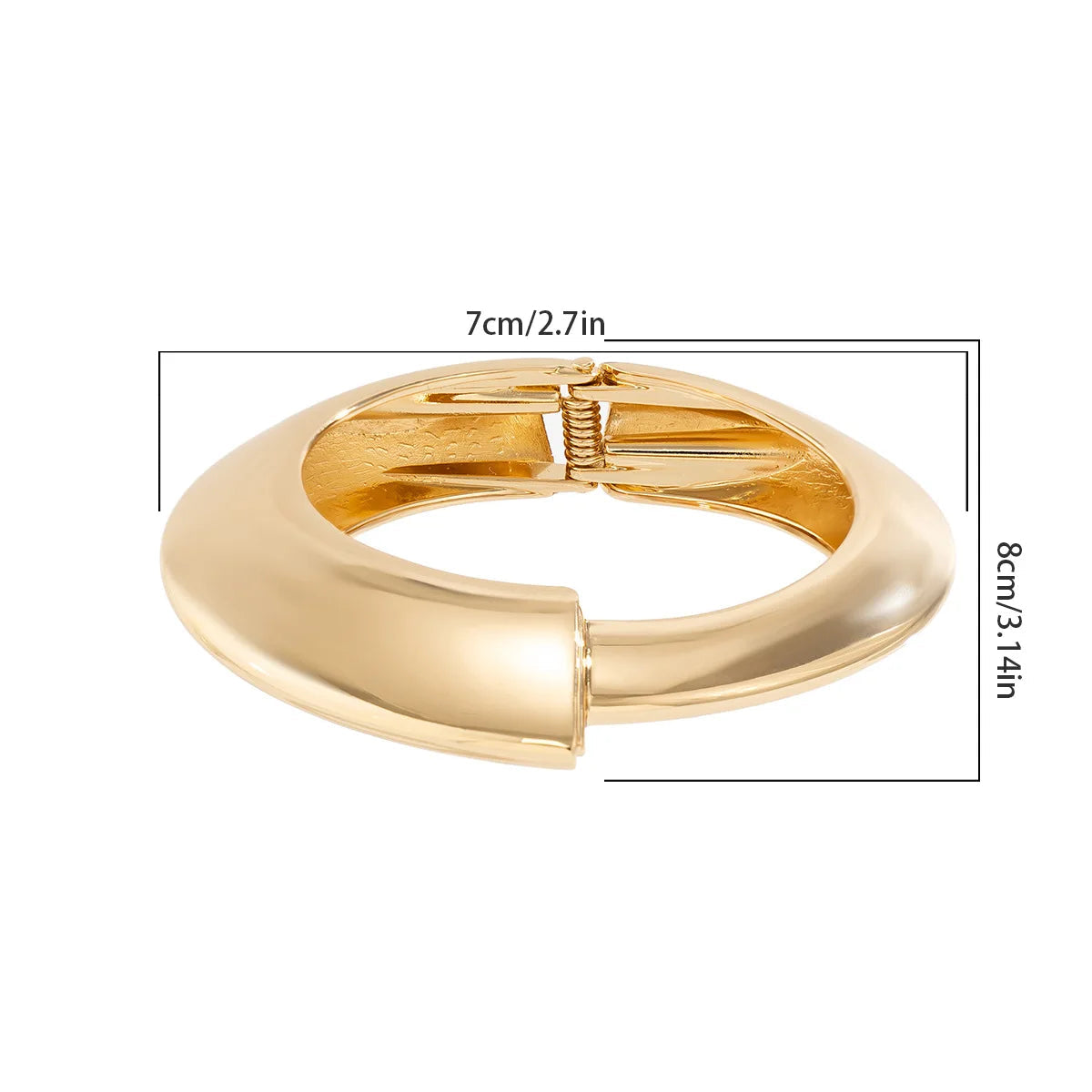Bold Geometric Metal Cuff Bangle