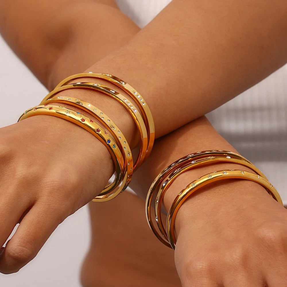 Star-Embellished Open Cuff Bracelet