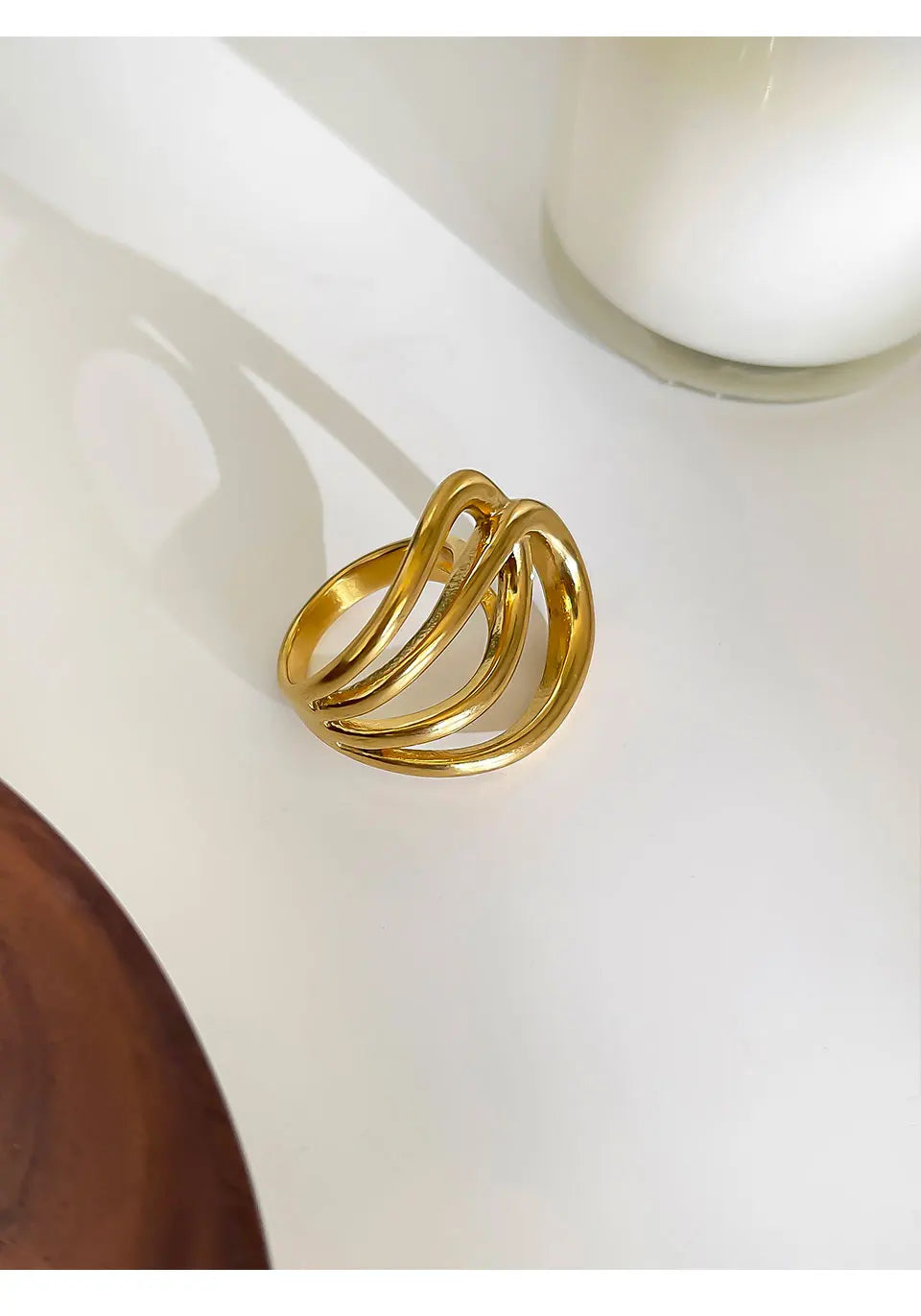 Modern Sculptural Hollow Ring