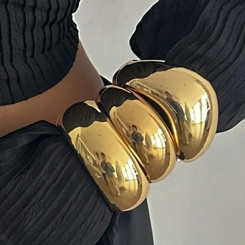 Exaggerated Geometric Wide Cuff Bangles