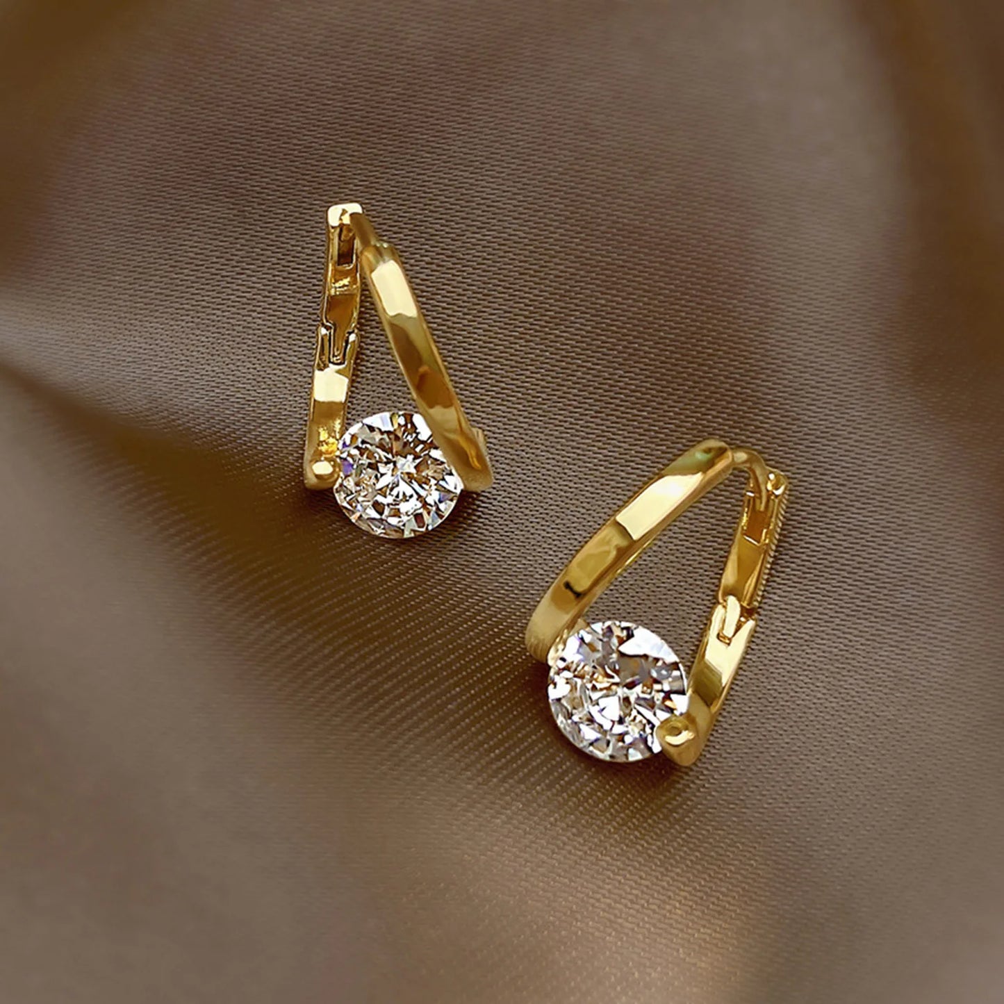 Geometric Hoop Earrings With Charm