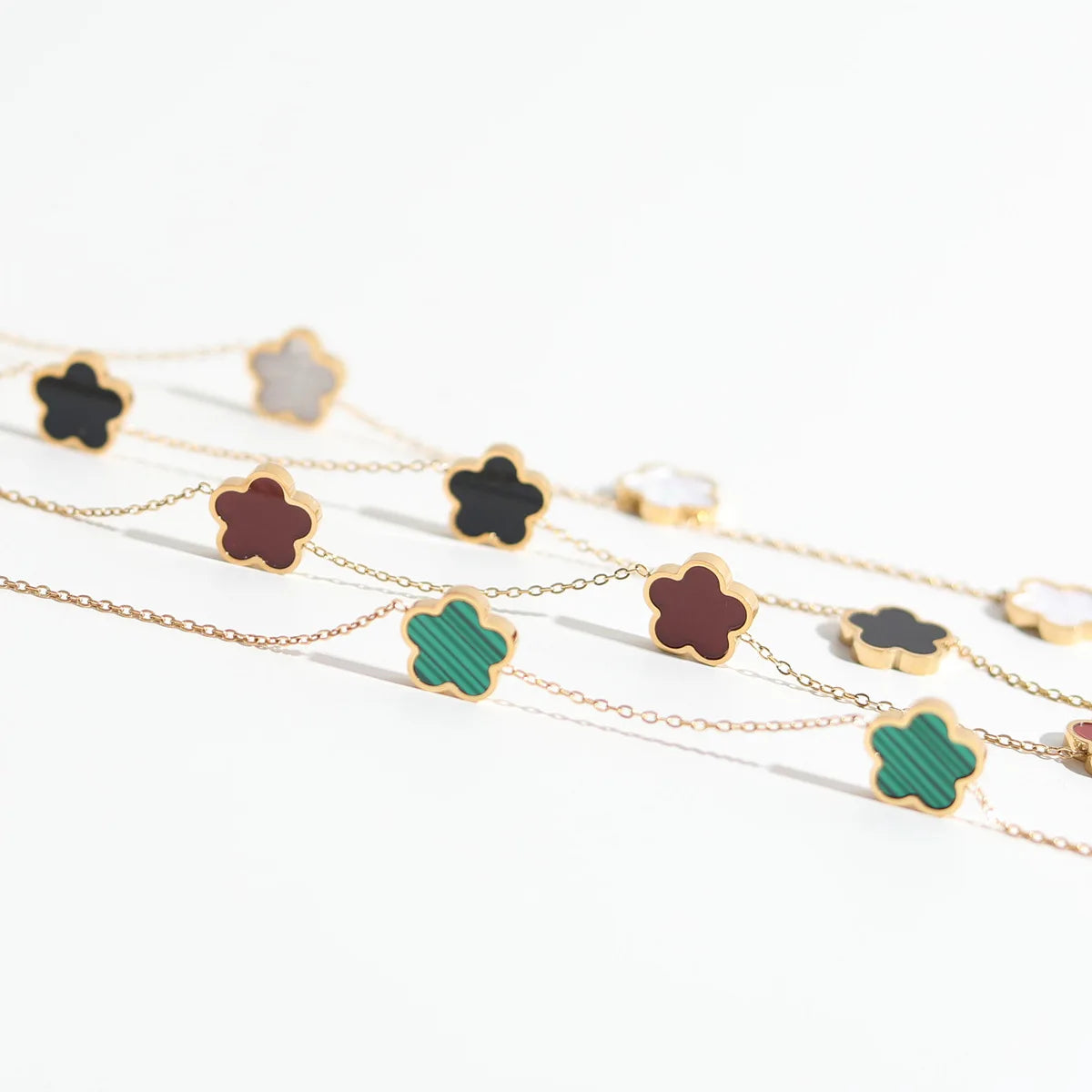 Five-Flower Clover Pendant Necklace
