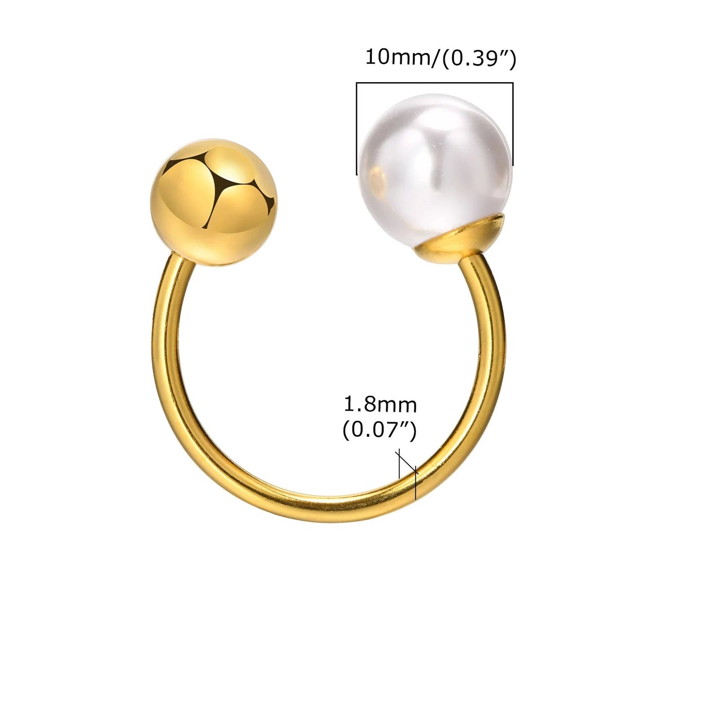 Modern Bypass Pearl Cuff Ring