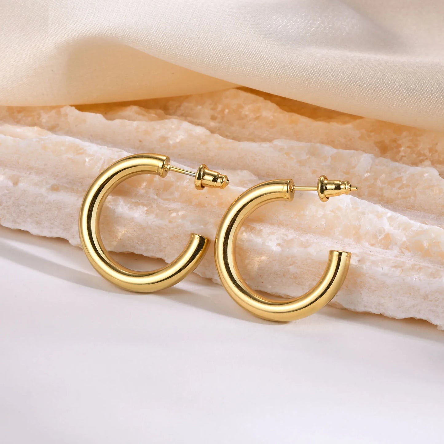Semi Open Hoop Earrings