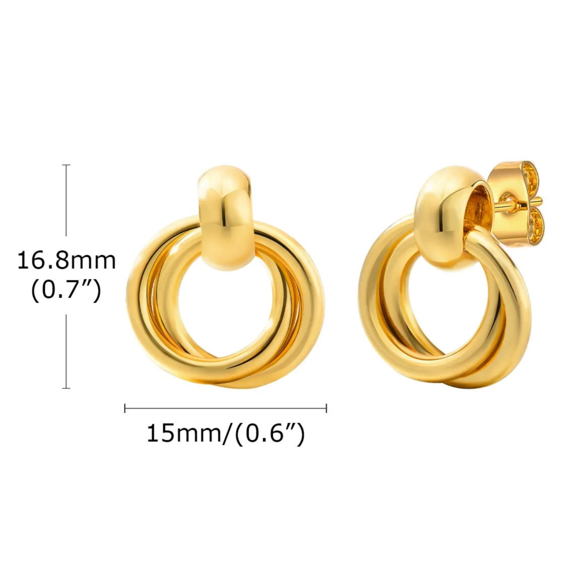 Linked Circle Stud Earrings
