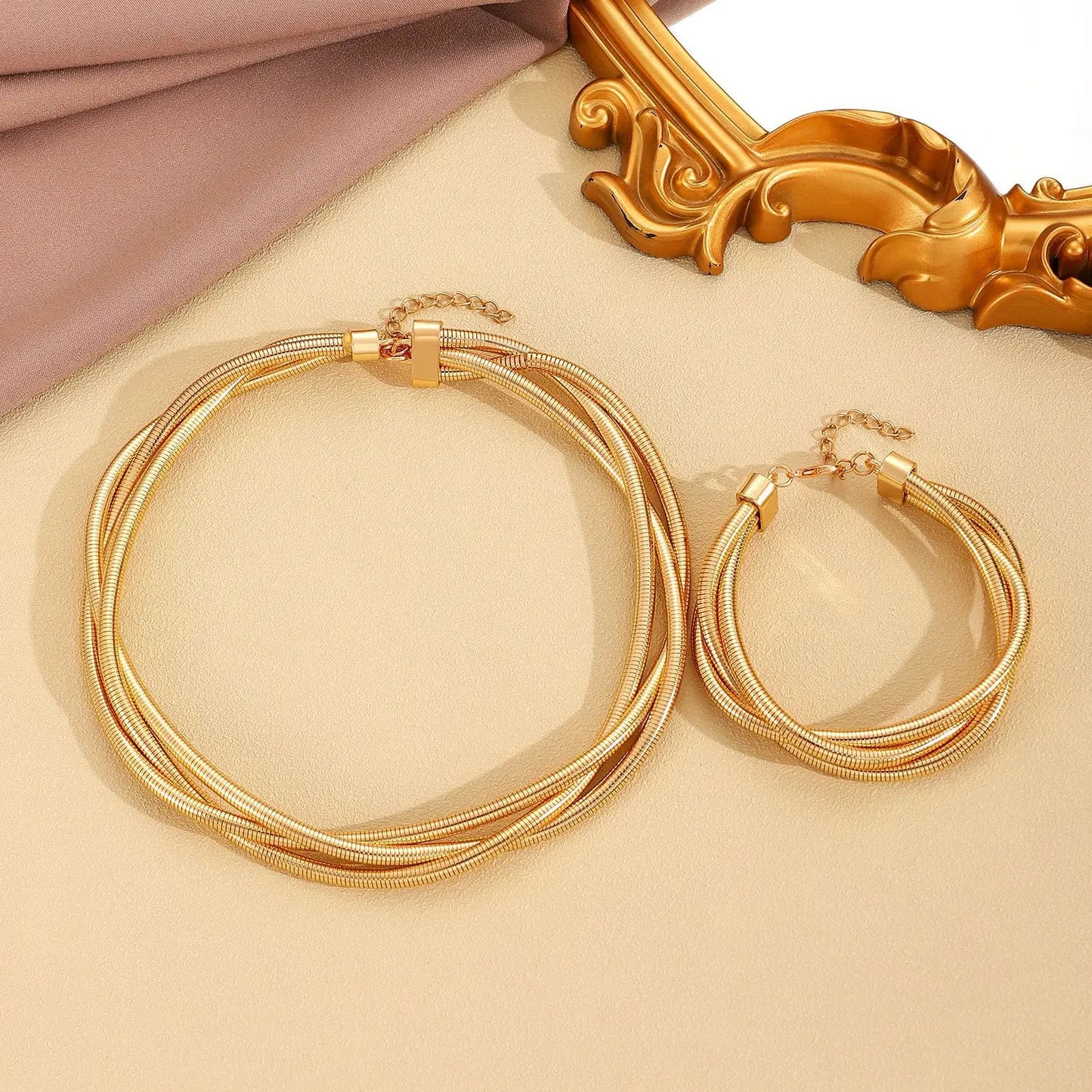 Exaggerated Snake Chain Jewelry Set