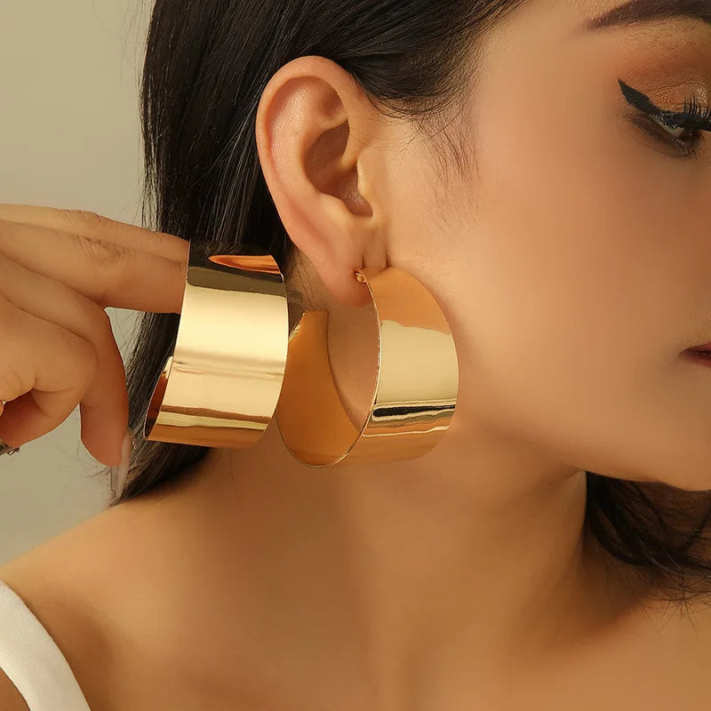 Bold Hollow Hoop Earrings