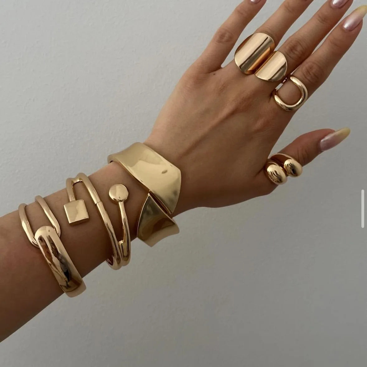 Bold Geometric Cuff Bangle