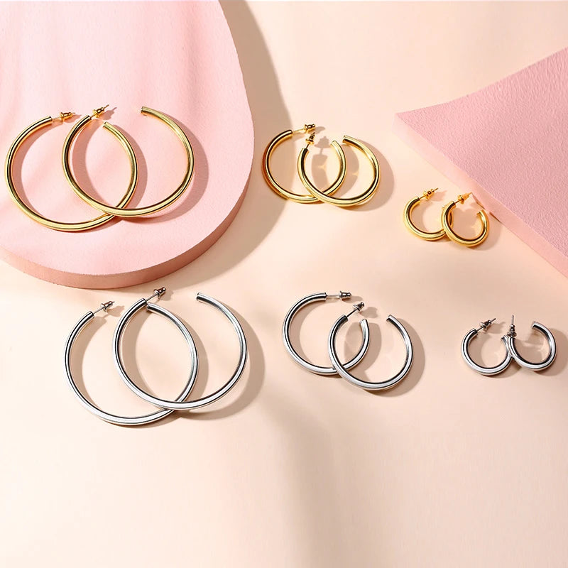 Semi Open Hoop Earrings