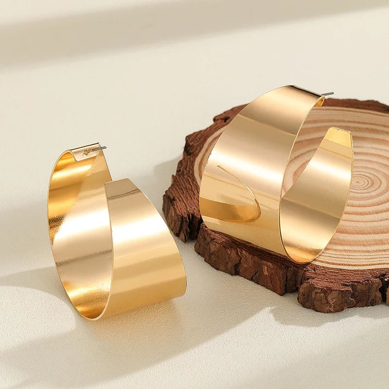 Bold Hollow Hoop Earrings