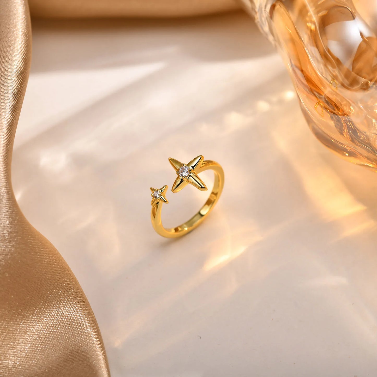 Four-Pointed Star Statement Ring